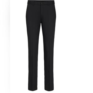 Classic Flat Front Tall Black Uniform Trousers